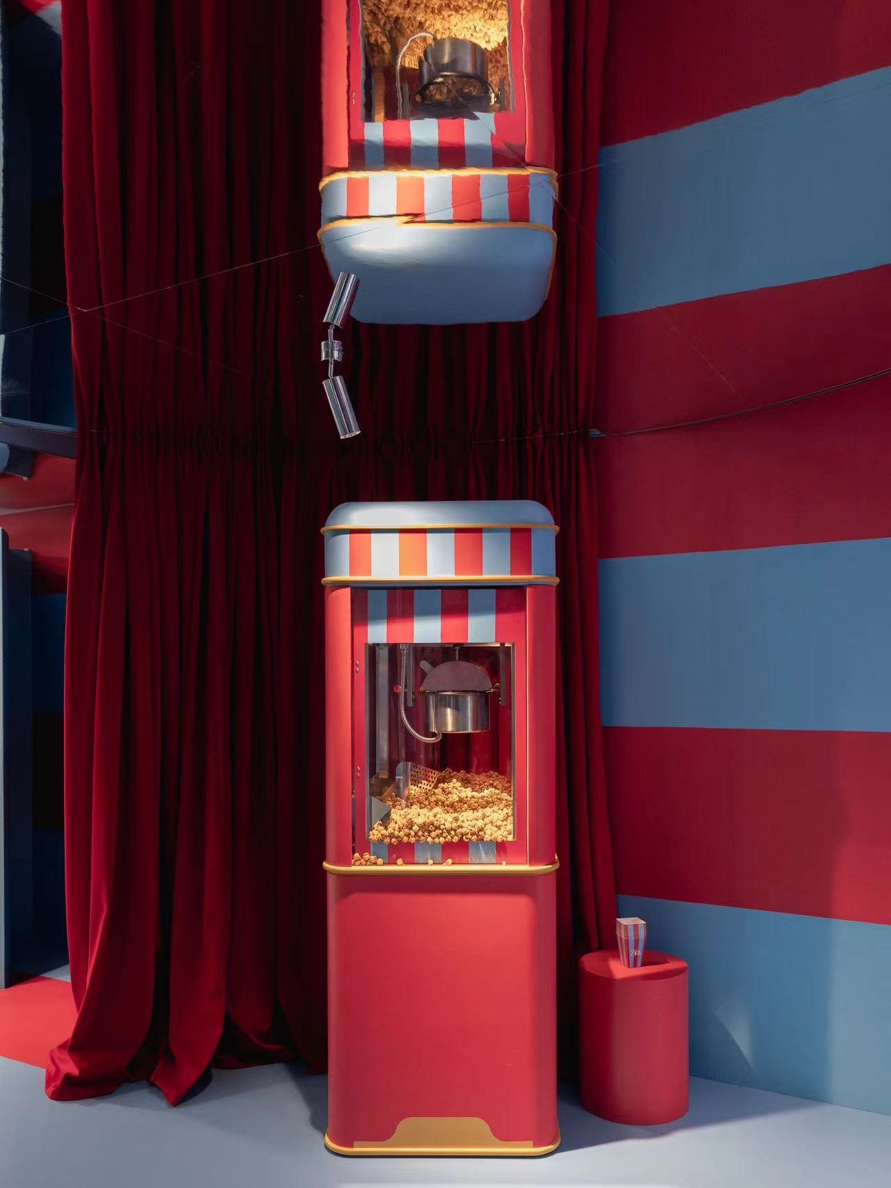 Zara circus pop up China, complete with popcorn