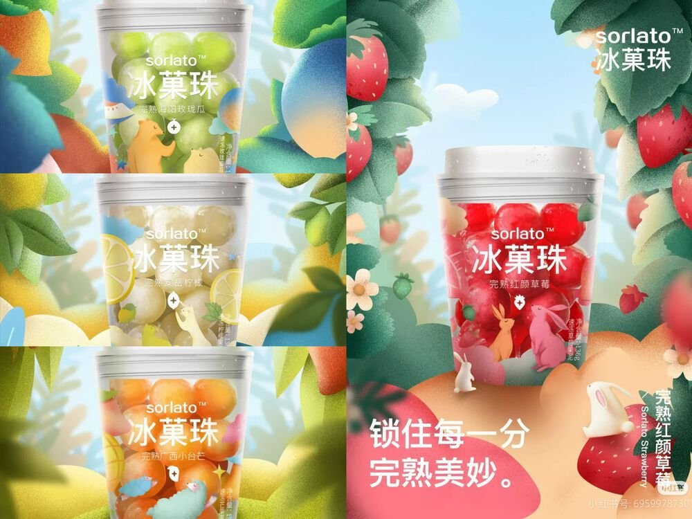 Sorlato‘s lemon, strawberry, and mango-flavored fruit ice ball cups