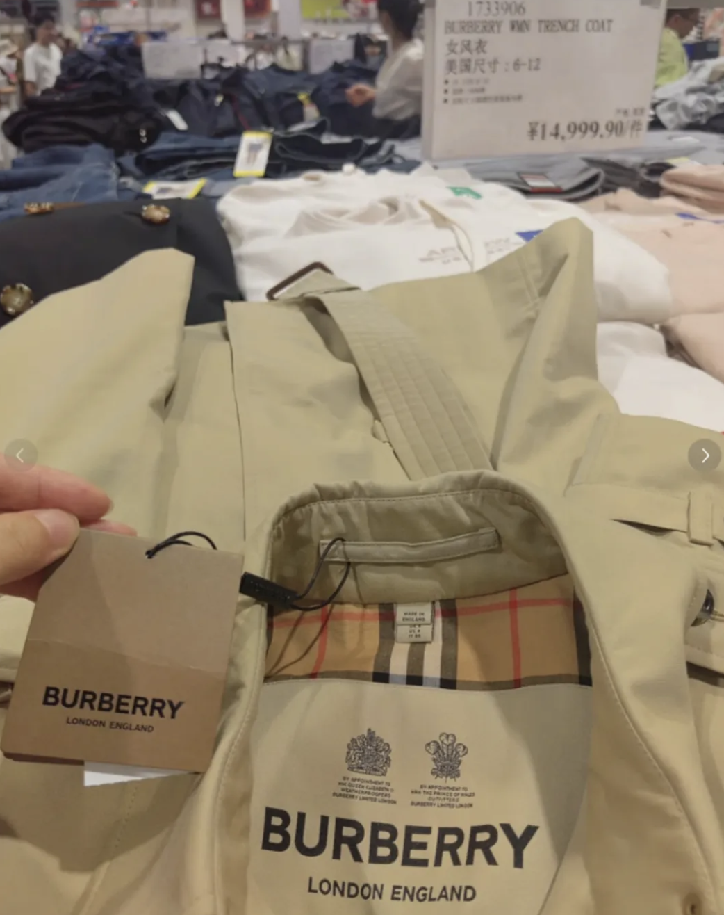 Burberry jackets Sam's Club